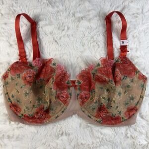 Victoria's Secret Dream Angels Unlined Uplift Bra Nude Floral Underwire 36C NWT